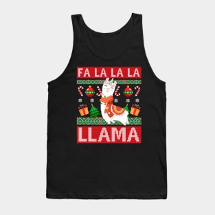 Fa La La La Llama Ugly Christmas Tank Top